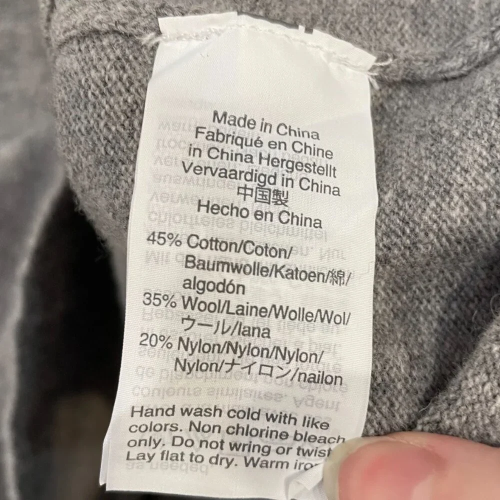 New J.Crew Cotton Wool Teddie Sweater Heather Gray Small